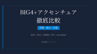 【28卒】BIG4(DTC/PwC/KPMG/EY)+アクセンチュアの特徴・強み・社風を比較＆徹底解説！