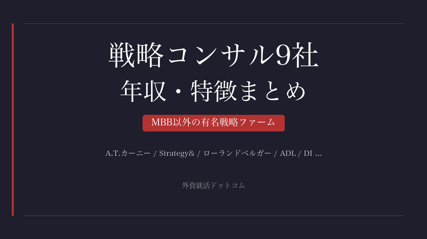 【28卒】MBBだけじゃない！有名戦略コンサルティングファーム9社の人気ランキング&年収・特徴まとめ