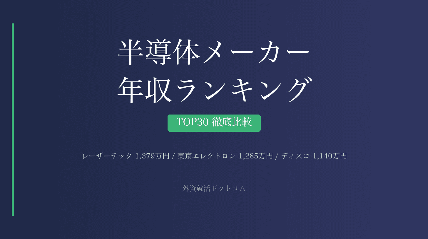 【28卒】半導体メーカー年収ランキングTOP30｜売上高・就職対策も徹底解説