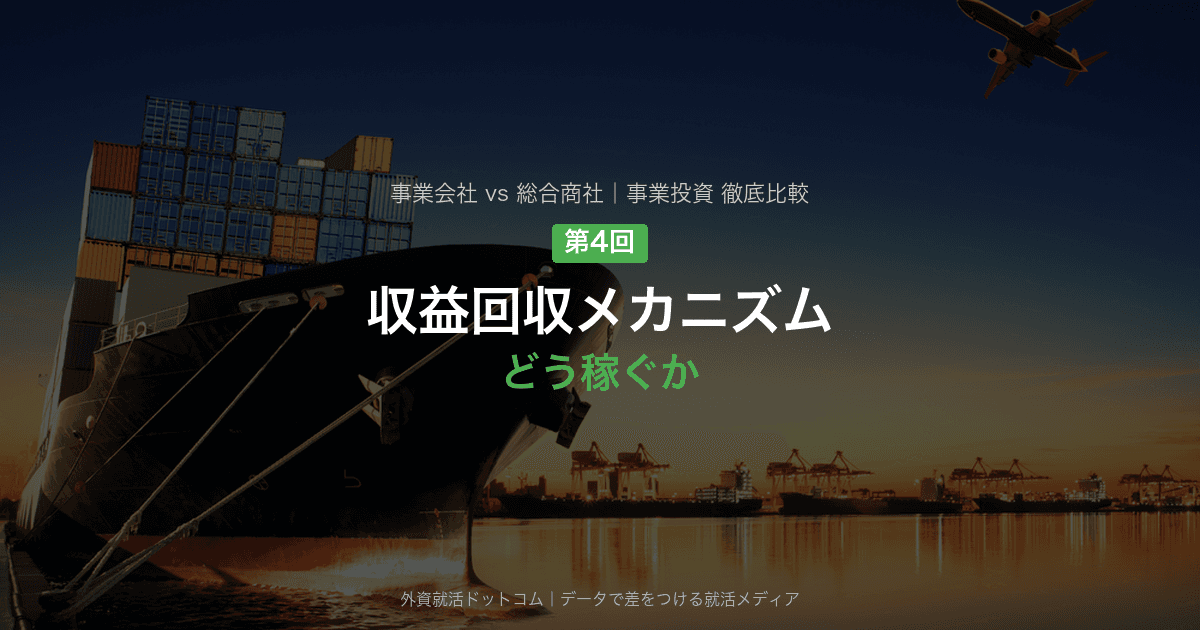 【第4回】収益回収メカニズム―どう稼ぐか｜事業会社と総合商社の事業投資