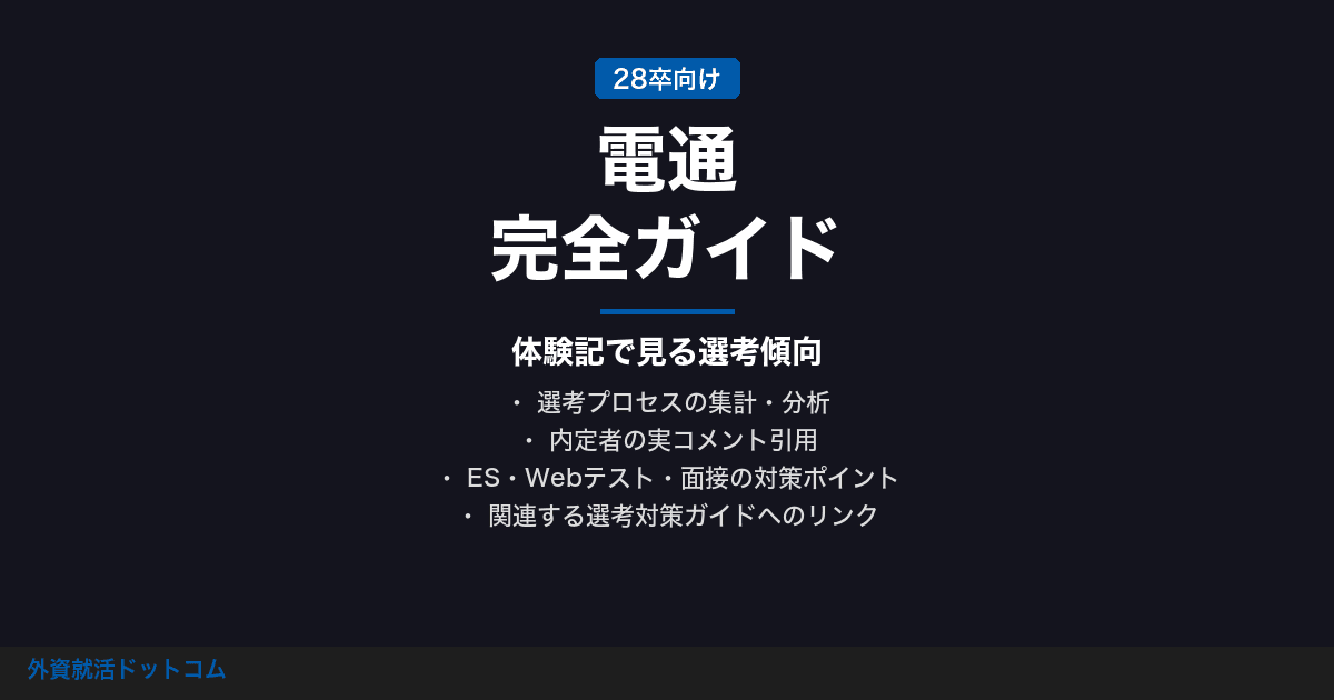 【28卒】電通完全ガイド｜体験記で見る選考傾向