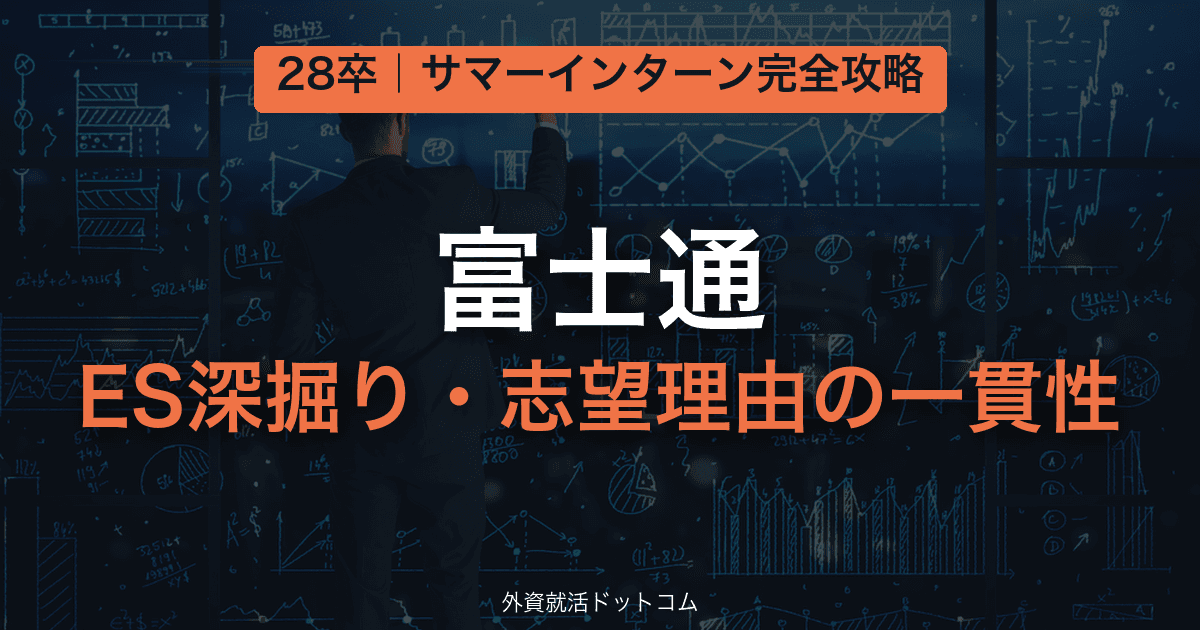 【28卒】富士通 サマーインターン完全攻略｜ES深掘り・志望理由の一貫性の対策と通過のコツ
