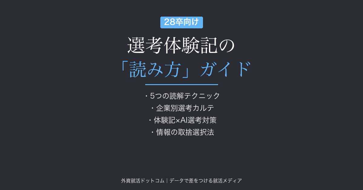 【28卒】選考体験記の「読み方」ガイド｜情報の海から本当に使える対策を抽出する方法