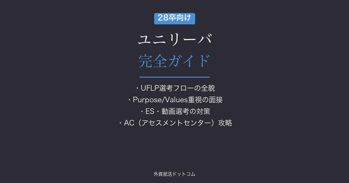 【28卒】ユニリーバ完全ガイド｜UFLP選考フロー・面接対策