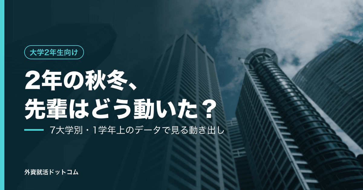 【29卒】大学2年の秋冬、先輩はどう動いていた？東大・京大・一橋・東京科学大・阪大・早稲田・慶應の28卒データで見る大学別の動き方