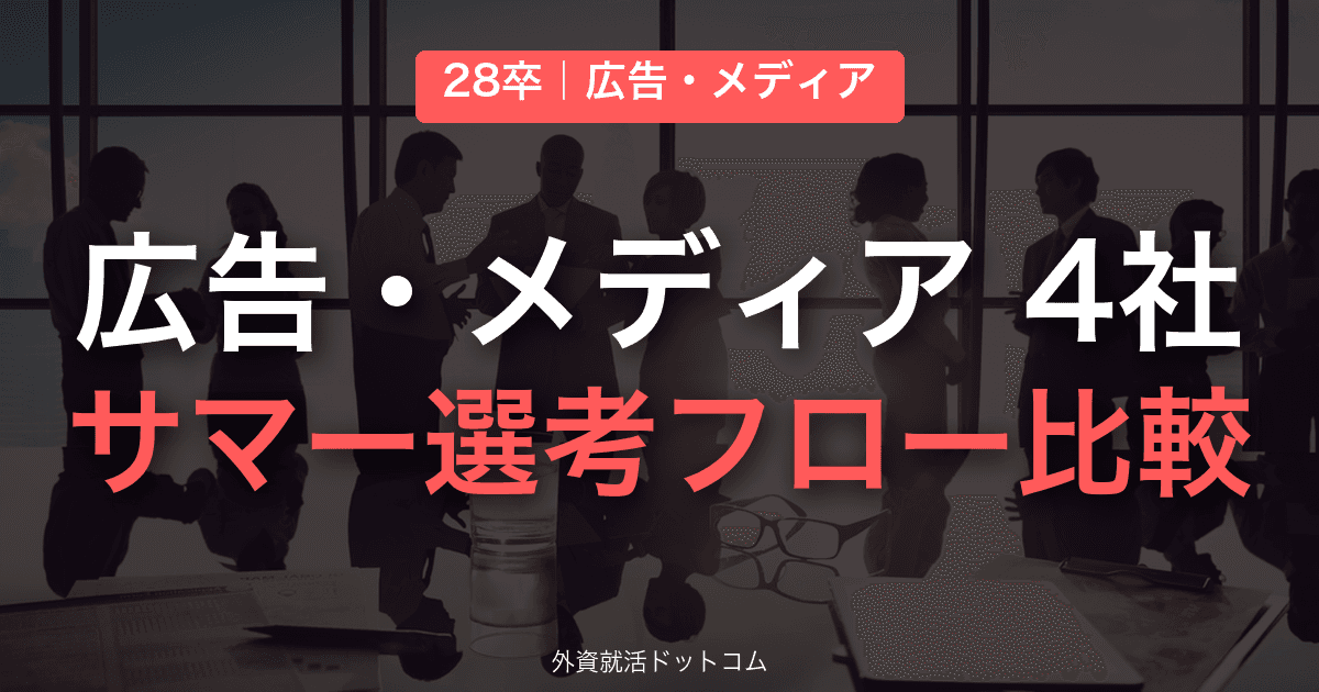 【28卒】広告・メディア4社サマーインターン選考フロー比較｜電通・博報堂・ADK・サイバーエージェント