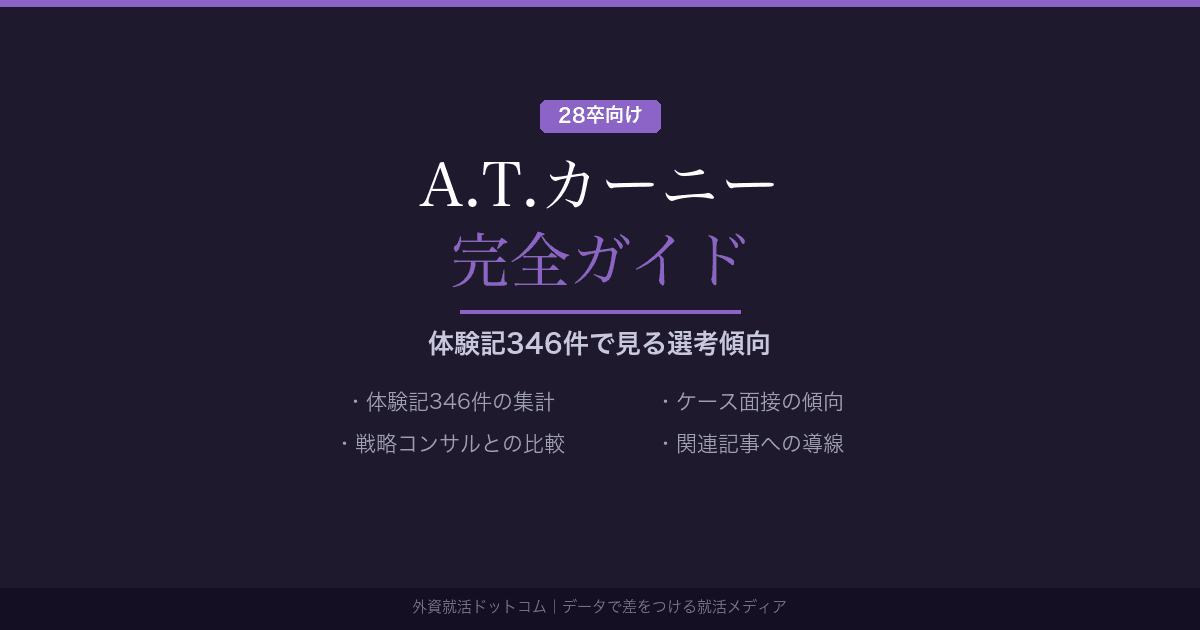 【28卒】A.T.カーニー完全ガイド｜公開情報と体験記346件で見る選考傾向