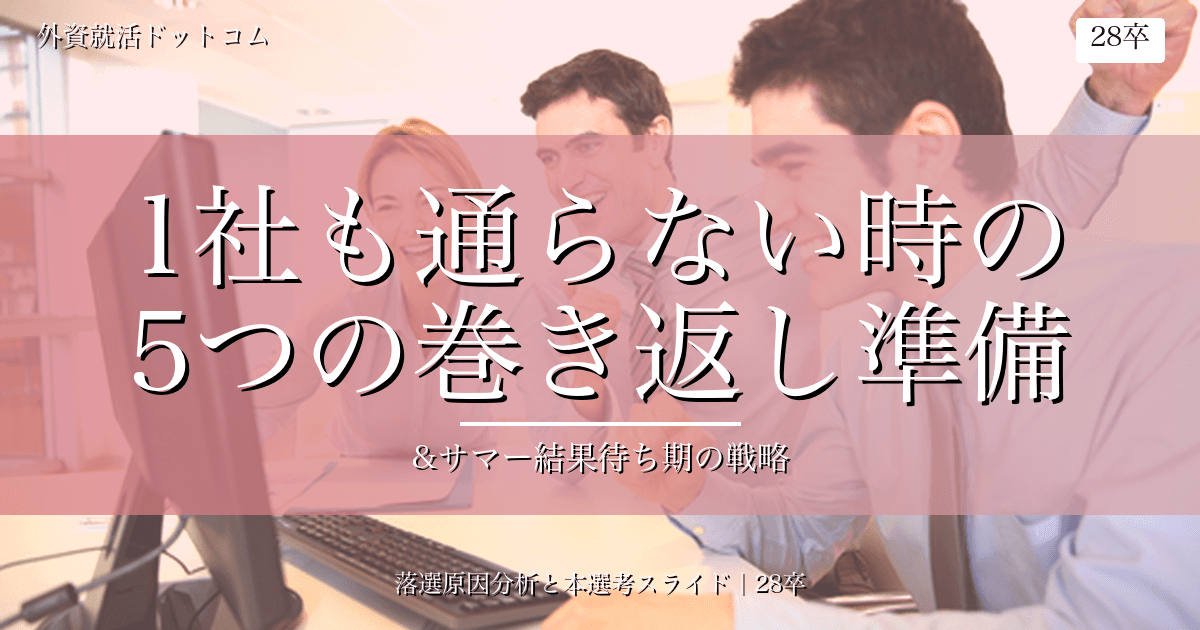 【28卒】サマーインターン1社も通らない…結果待ち期にやるべき5つの巻き返し準備