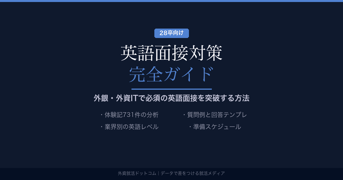 【28卒】英語面接対策 完全ガイド｜外銀・外資ITで必須の英語面接を突破する方法