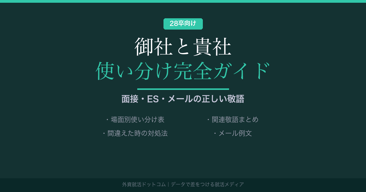 【就活マナー】「御社」と「貴社」の使い分け完全ガイド｜面接・ES・メールの正しい敬語