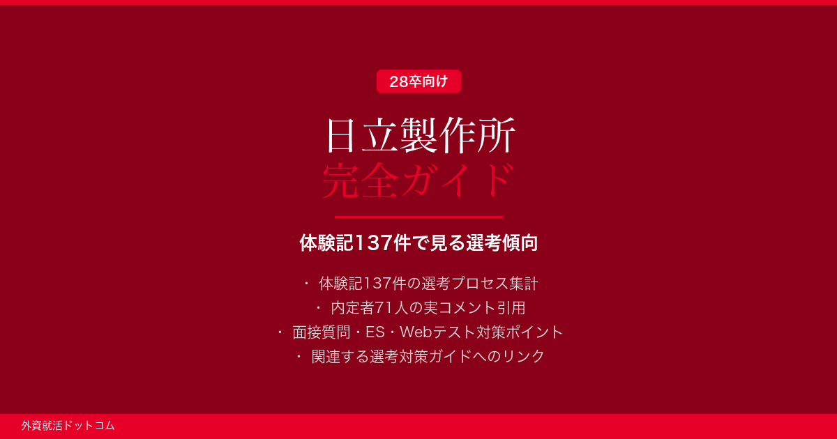 【28卒】日立製作所完全ガイド｜体験記137件で見る選考傾向