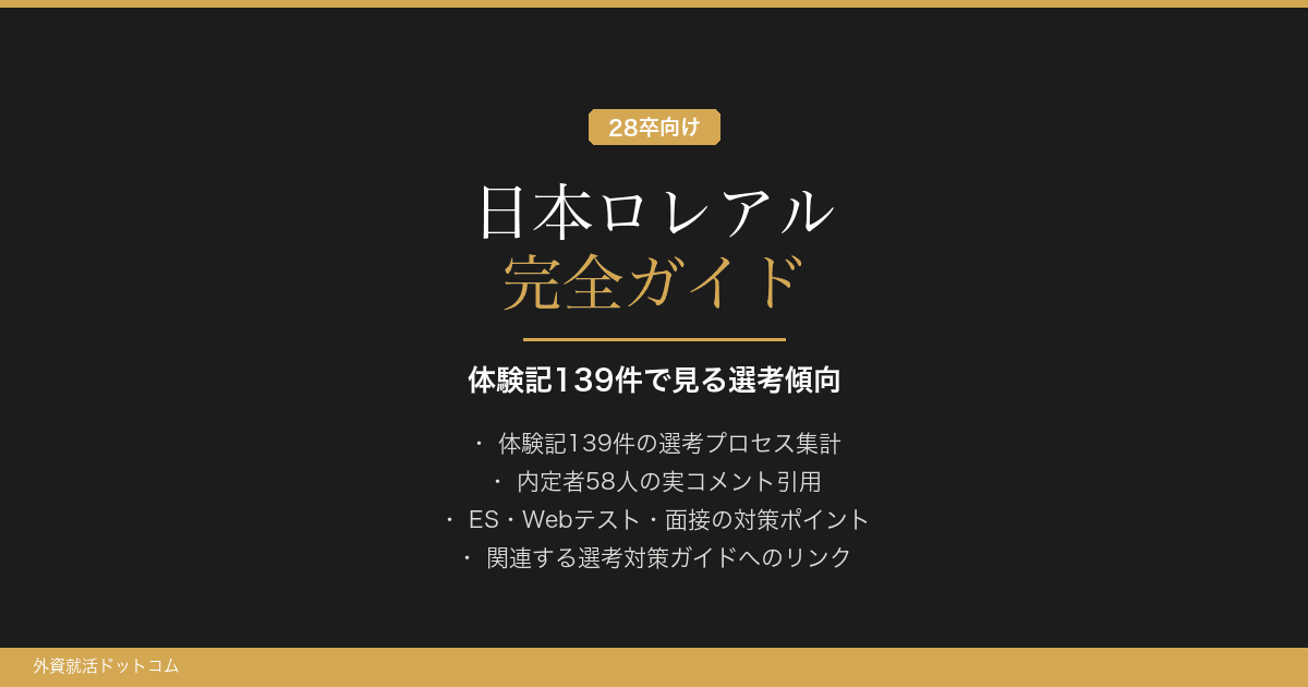【28卒】日本ロレアル完全ガイド｜体験記139件で見る選考傾向