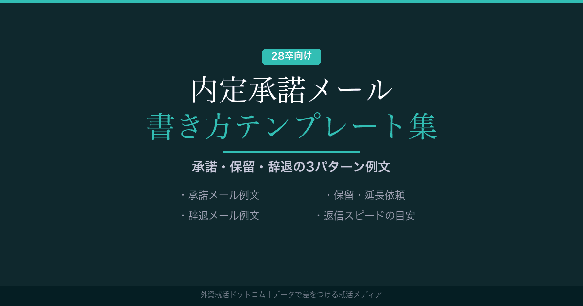 【28卒】内定承諾メールの書き方｜例文テンプレート・件名・返信マナーを完全解説