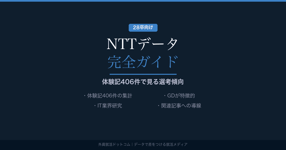 【28卒】NTTデータ完全ガイド｜公開情報と体験記406件で見る選考傾向