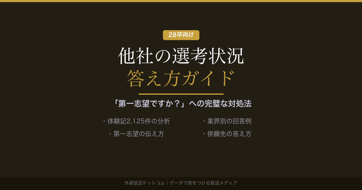 【28卒】「他社の選考状況は？」面接での答え方｜第一志望・併願先の伝え方テンプレート