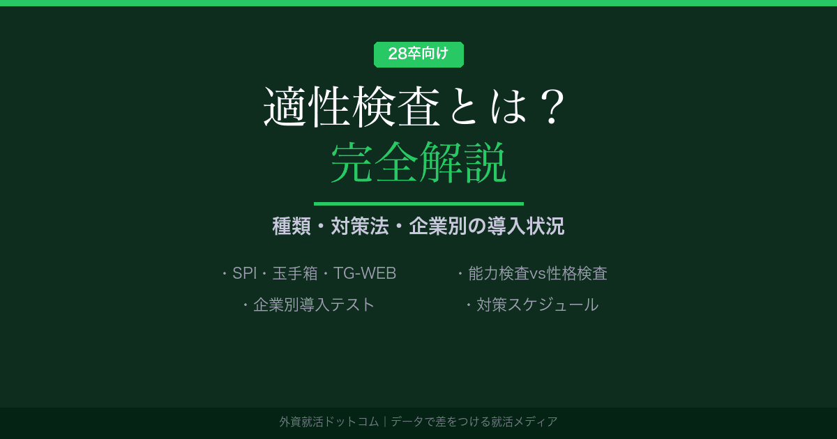 【28卒】適性検査とは？種類・対策法・企業別の導入状況を完全解説