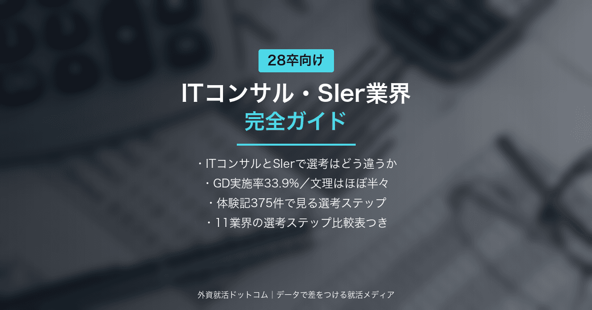 【28卒】ITコンサル・SIer業界 完全ガイド|違い・選考スケジュール・対策・主要企業