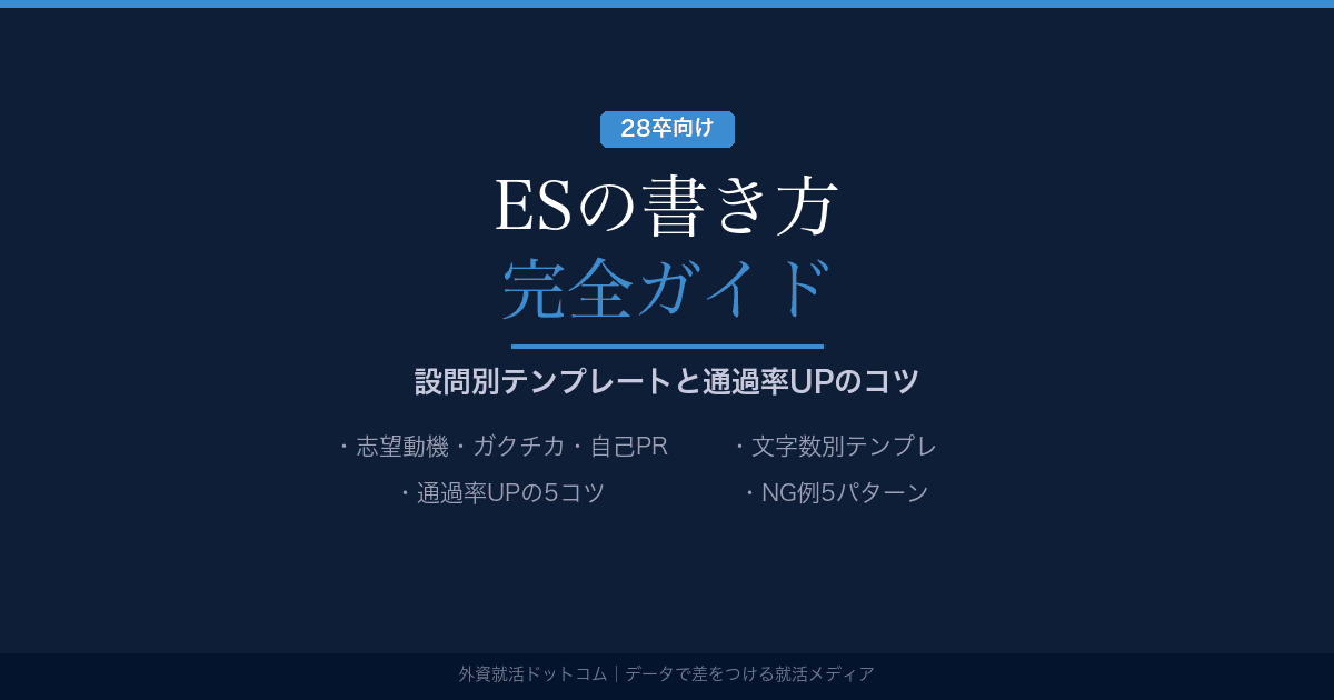 【28卒】エントリーシート(ES)の書き方 完全ガイド|設問別テンプレートと通過率を上げるコツ