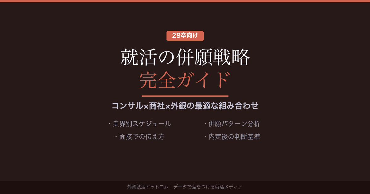 【28卒】就活の併願戦略 完全ガイド|コンサル×商社×外銀の最適な組み合わせ